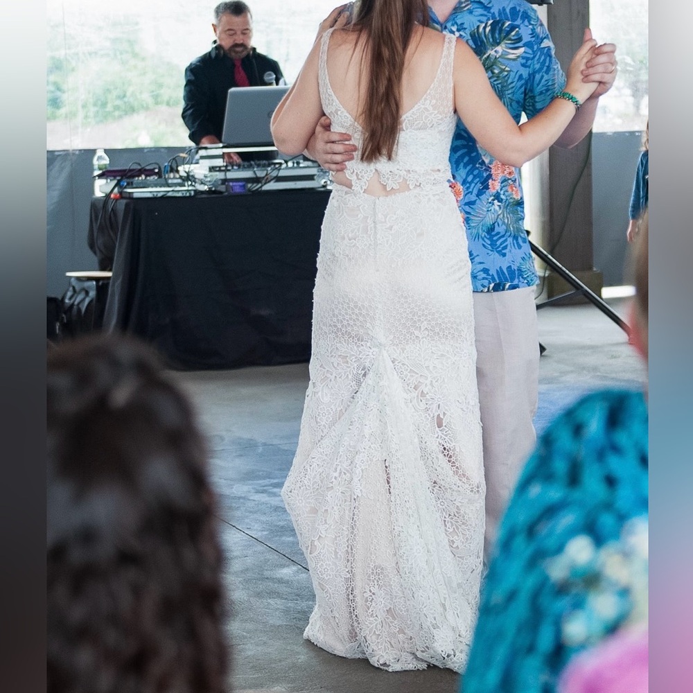 Elegant Lace Overlay two piece Wedding Dress - Picture 7 of 7
